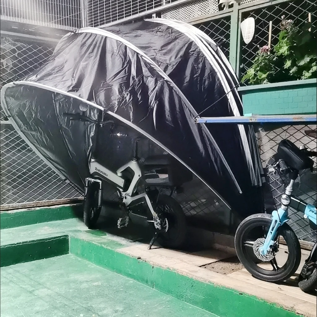 Portable outdoor bicycle motorcycle canopy and dustproof multi-functional storage room utility room canopy bicycle ten