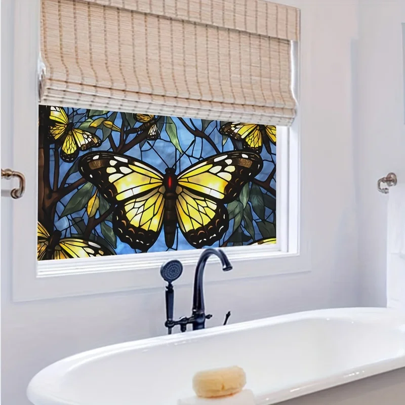 Birds Butterflies Privacy Window Electrostatic Stickers Removable Glass Static Cling Decals Home Decoration Privacy Film