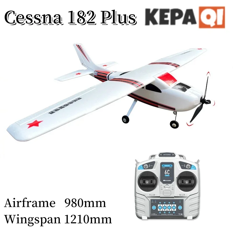 Controle Remoto Elétrico Asa Fixa, Queda e Bater Resistente, Máquina de Treinamento de Entrada, Tamanho Grande, Cessna 182Plus, 1.2m, Epo 2.4g