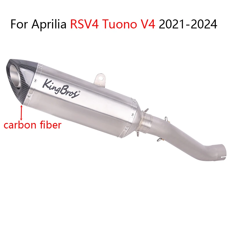 Slip On For Aprilia Tuono V4 RSV4 2021-2024 Motorcycle Exhaust System Mid Link Pipe Muffler Escape Titanium Alloy Rear Tip
