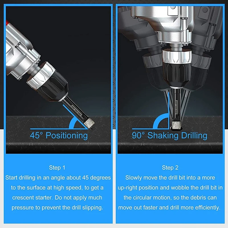 PWS Dry Diamond Drill Bit For Ceramic Tile,Granite Quick-Change Hexagonal Shank Stone Hole Drill Bit