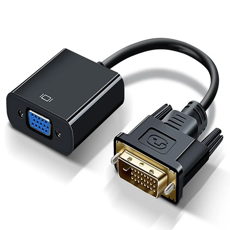 10 Buah Kabel Adaptor DVI 24 + 1 25 Pin DVI-VGA Konverter Video Pria Wanita Adaptor DVI Ke VGA Serbaguna untuk Proyektor Komputer HD-