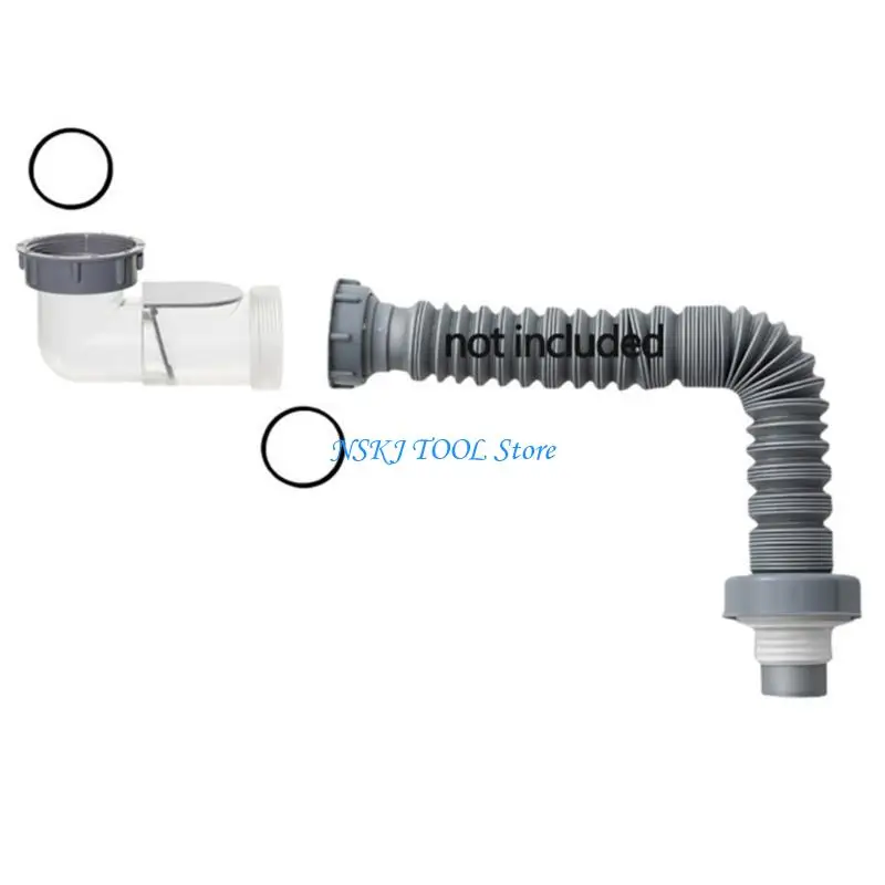 L8RC Upgraded Fast Connection Kitchen Sink Sewer Branch for Fluid Hard & Soft Pipe