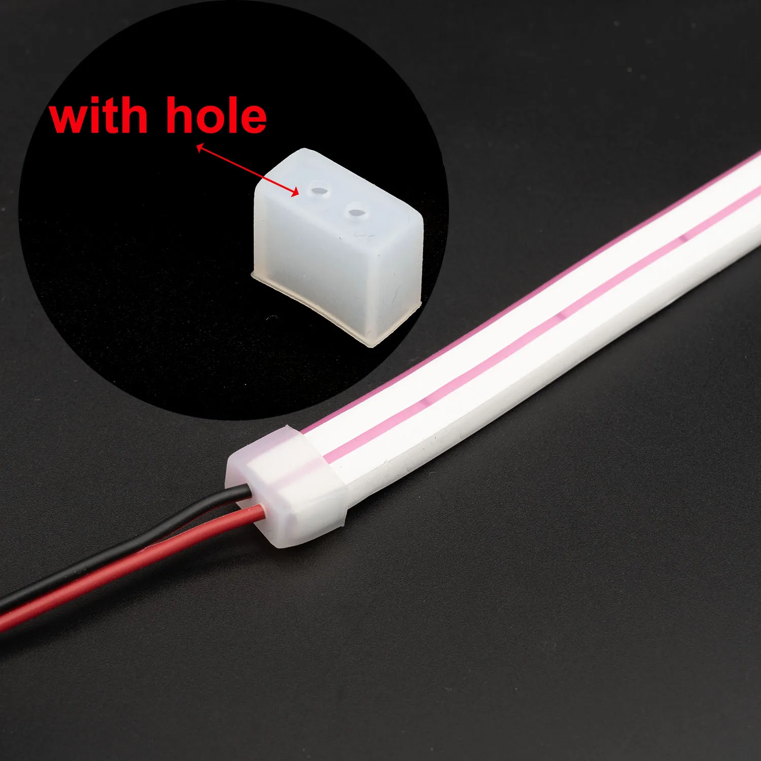 5-100pcs for T0612 Neon Led Strip Silicone End Cap  No Hole 2 pin hole IP67 LED Tube Strip Nonporous end caps