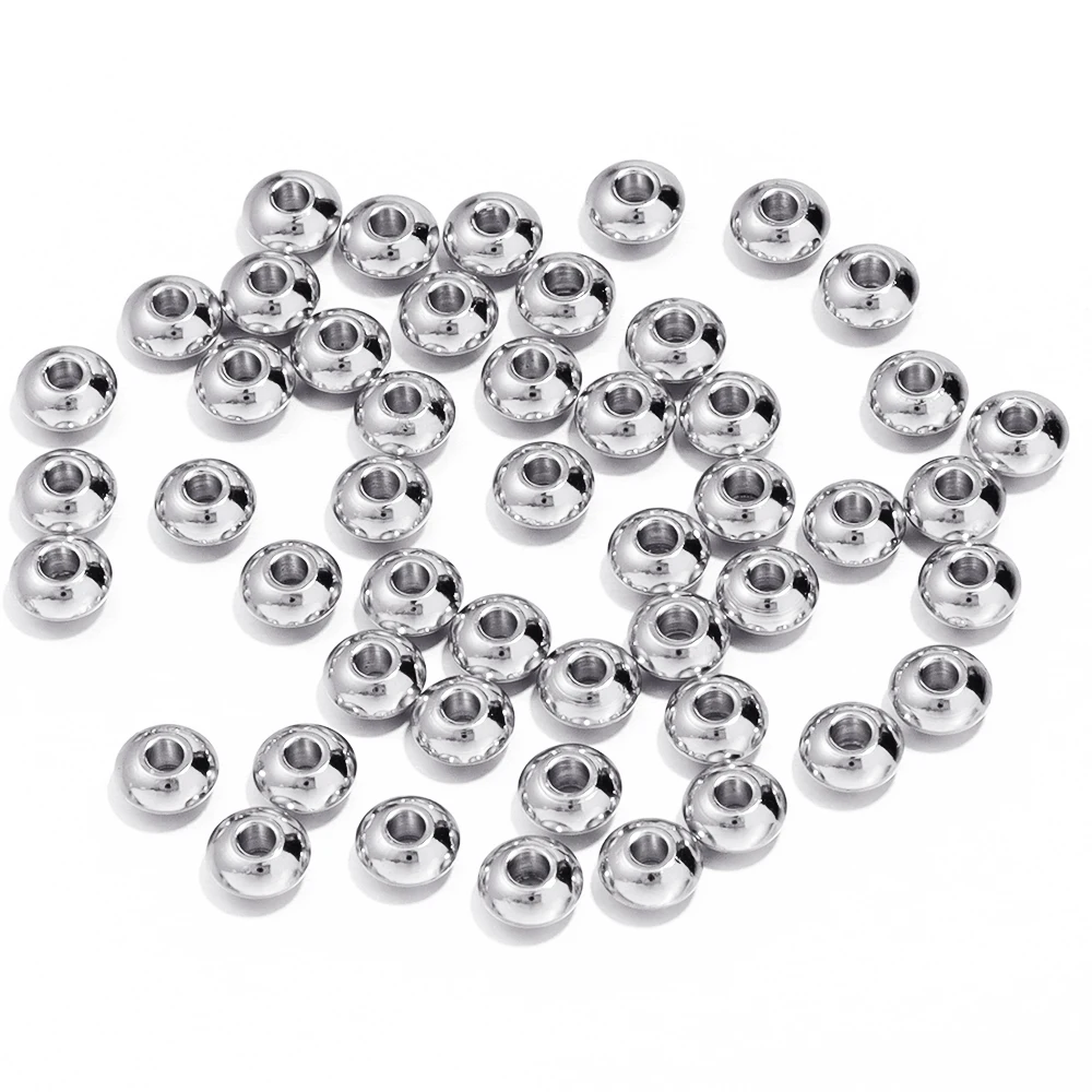 20-50 Stück Edelstahl Abakus Perlen Stopper Spacer Perlen Crimp End Perlen für Schmuck herstellung DIY Armband Halskette Zubehör – Detail 7
