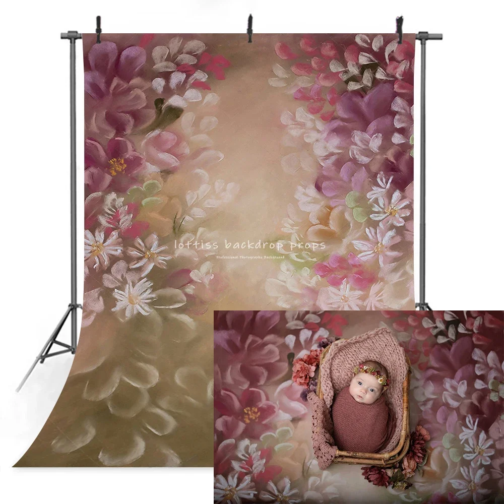 Abstract Art Floral Photography Backdrops Child Girl Pregnant Portrait Photocall Props Hand Painting Flower Studio Background