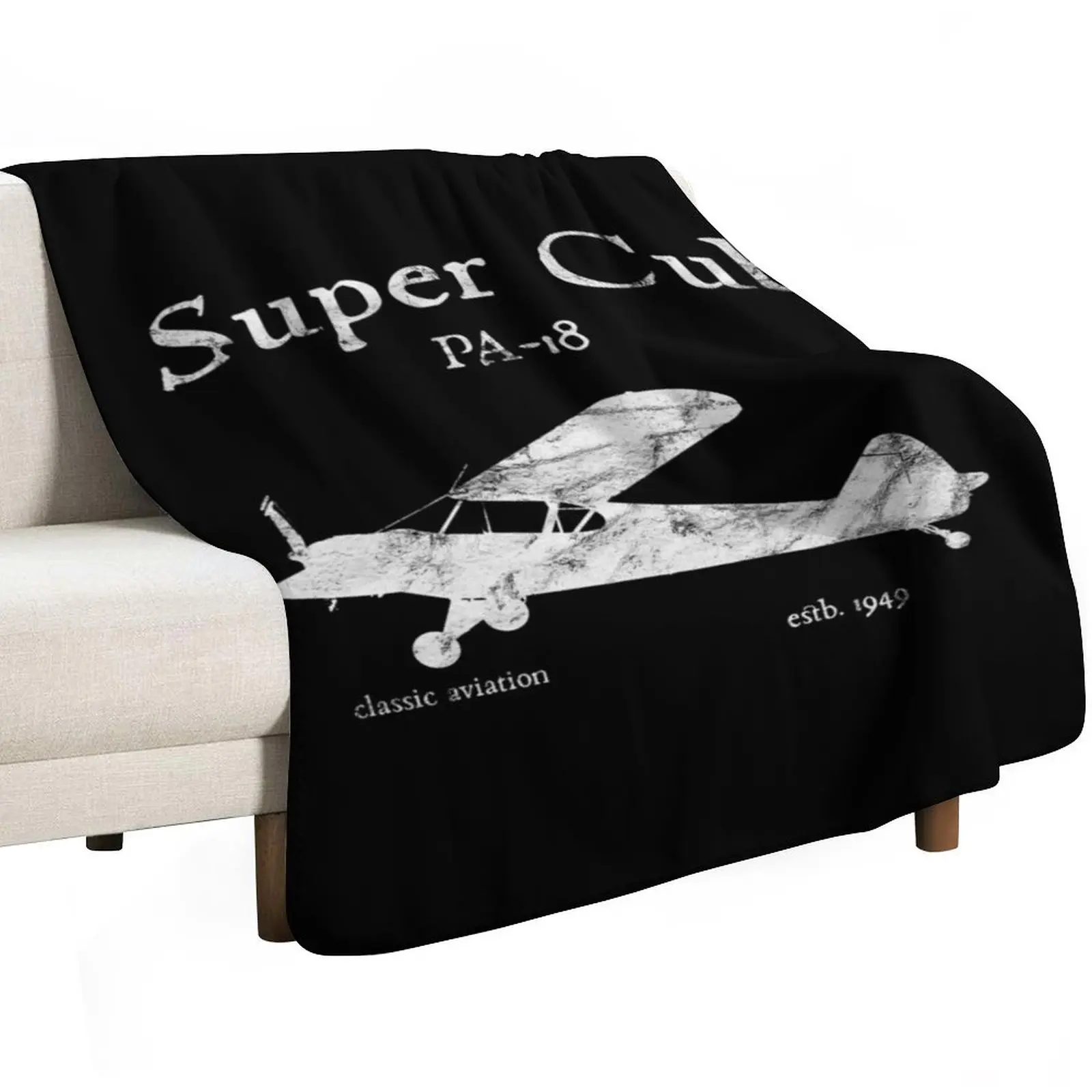 PA-18 Super Cub Airplane Classic Vintage Design Throw Blanket Bed linens Moving Baby Cute Plaid Large Blankets
