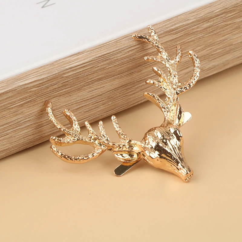 Exquisite Metal Cute Deer clasp buckle Buckles Bag Purse Hat Decor Hardware DIY Leather Craft Accessory Golden 60mm