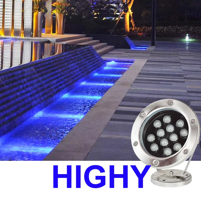 IP68 LED Underwater Light 3W 6W 9W 12W 18W 24W 36W RGB Night Lamp Outdoor Garden Swimming Pool Party Landscape DC 12V 24V