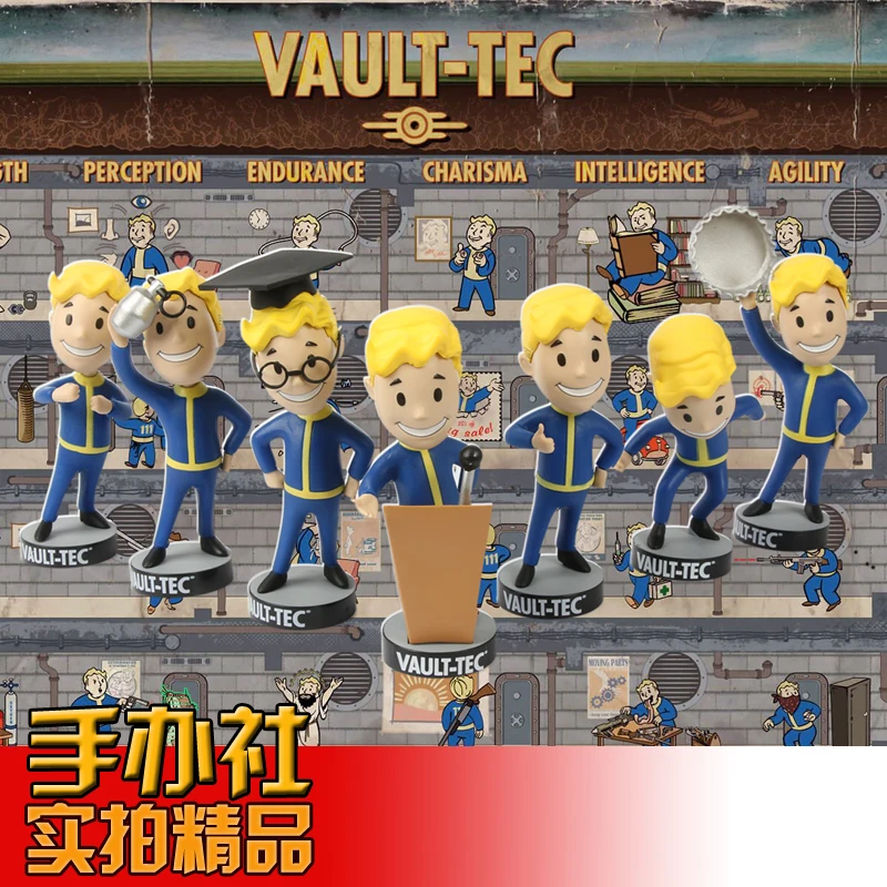 New Fallout 4 Vault Boy Fallout 3 Generation 7 Shaking Anime Action Figure Statue Model Room Ornament Toys Kids Giftanime Fall