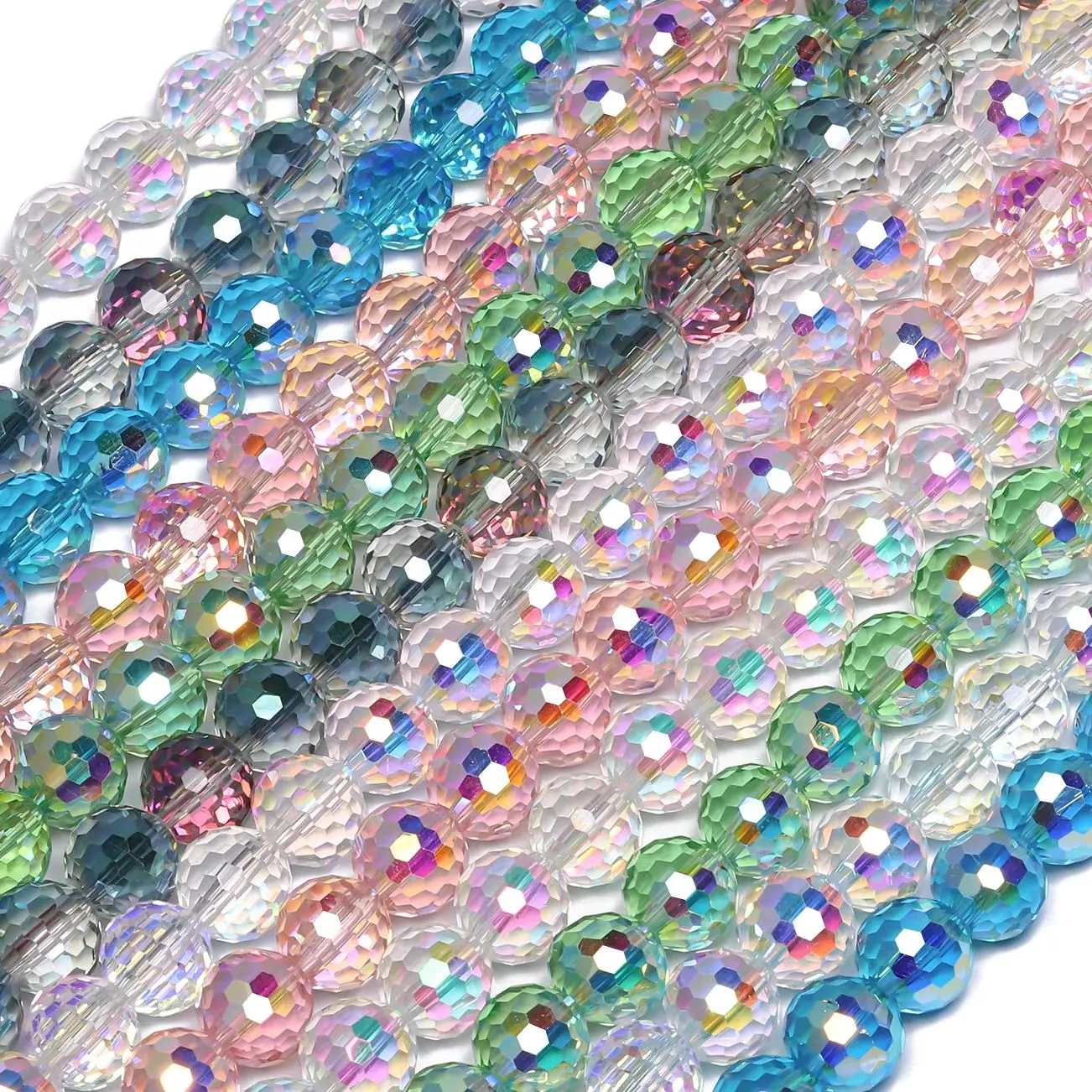 6mm 8mm 10mm Faceted Crystal Glass Beads Multicolor Round Bulk for Jewelry Making Necklace Bracelet Earring