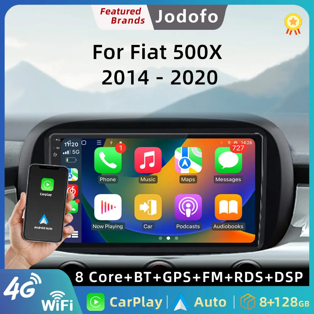 

2Din Android 12 Car Radio For Fiat 500X 2014-2020 Multimedia Video Player GPS 4G Carplay Auto Stereo QLED IPS DVD Head Unit