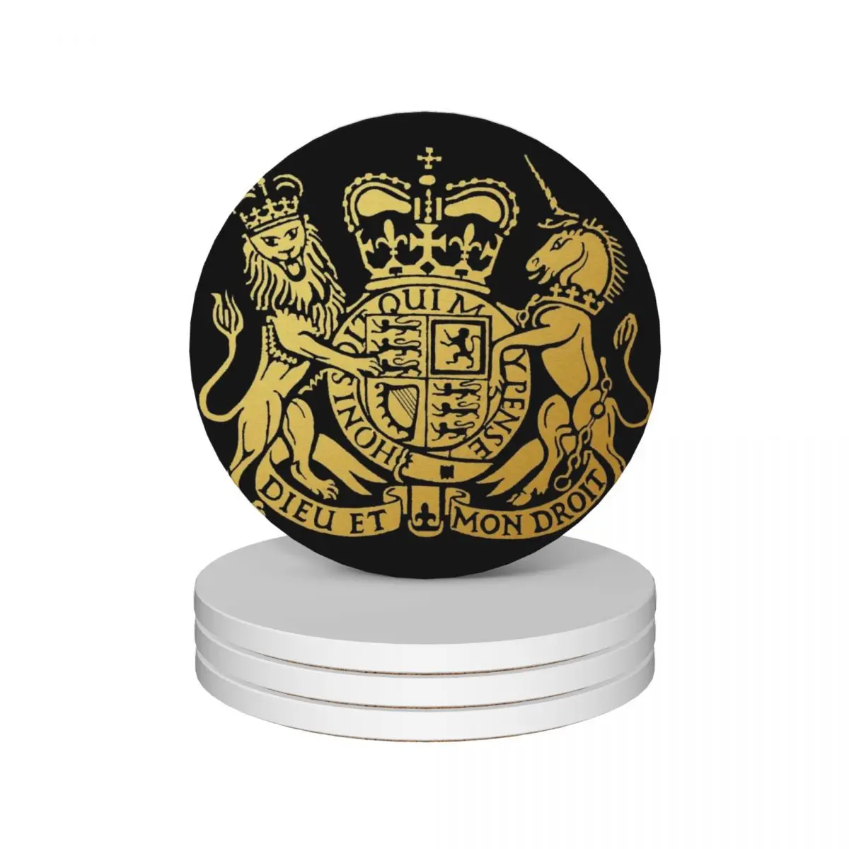 

Royal coat of arms of the United Kingdom Ceramic Coasters (Set of 4) cute custom ceramic set personalize Coasters