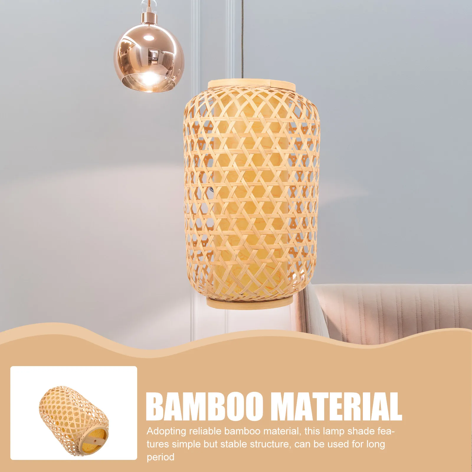 

Бамбуковый абажур, плетеный рассеиватель света для подвесных, потолочных, настольных ламп, в деревенском винтажном стиле, для дома и отелей