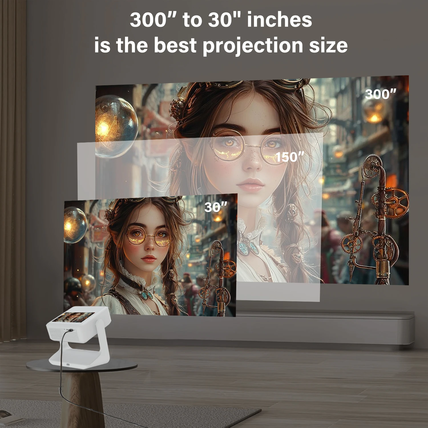 Aepuosem A2pro 4K WiFi Projector - Dual Screen, Android OS, Home Theater, Supports Gaming & Karaoke