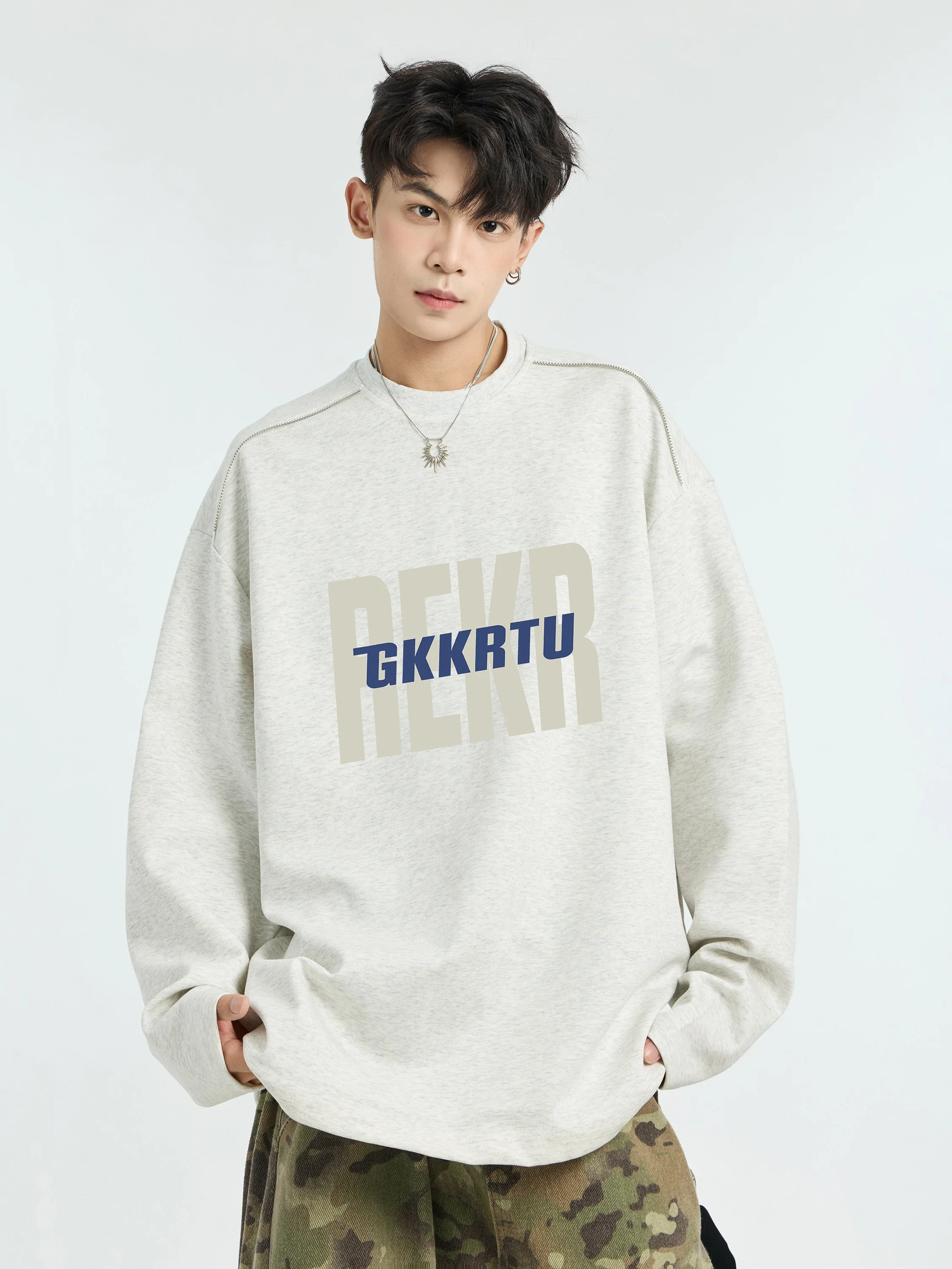 

Мужские толстовки без капюшона для бодибилдинга, двусторонние, с эффектом двух лиц, универсальные, комбинированные, лимитированная серия, из шерсти