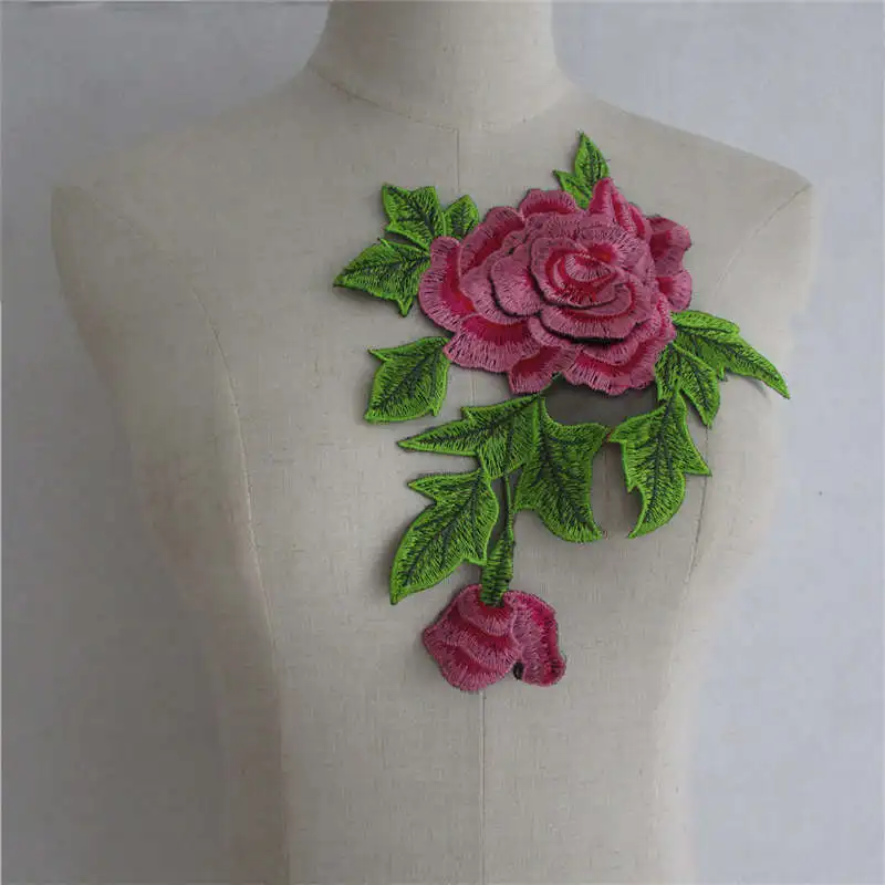 Polyester colored embroidered flower sewing decorative qipao DIY decorative clothing accessories clothing accessories