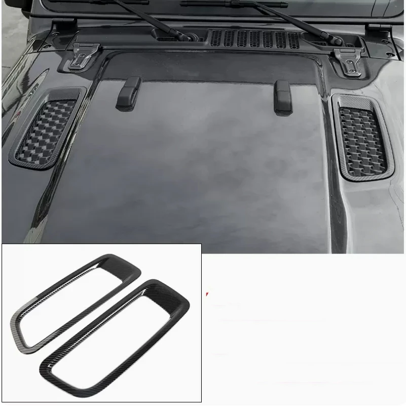

Car Hood Decorative Strip Warehouse Air Intake Vent Frame Front Hood Bumper For Jeep Wrangler JL 2018 - 2022 Accessories