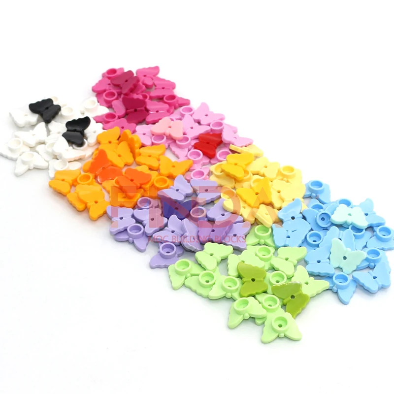 50 peças moc animais parte clássica adaptativa tijolo blocos de construção peças cena série animal borboleta