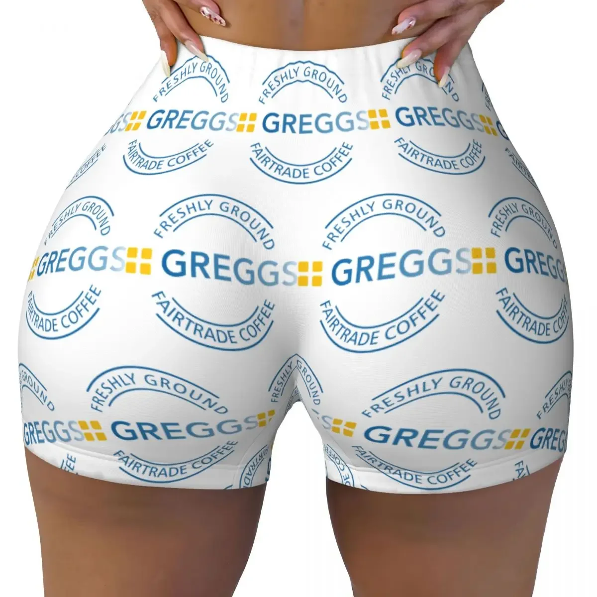 Custom Trending Greggs Logo Women Gym Workout Running Shorts Athletic Volleyball Biker Yoga Shorts