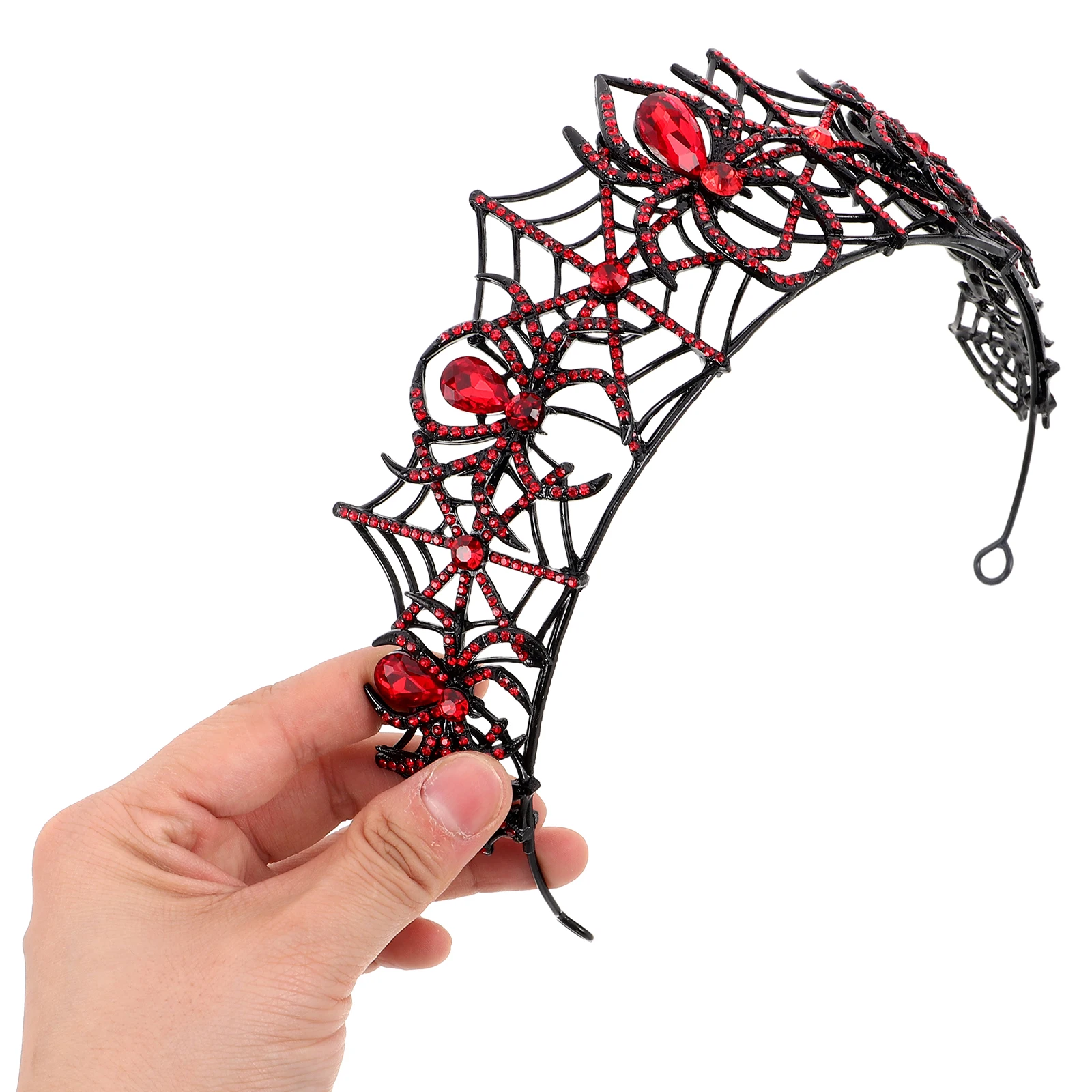 

Gothic Black Spider Crown Vintage Rhinestone Headdress Halloween Costume Wedding Bridal Party Accessory For Women Men Medieval
