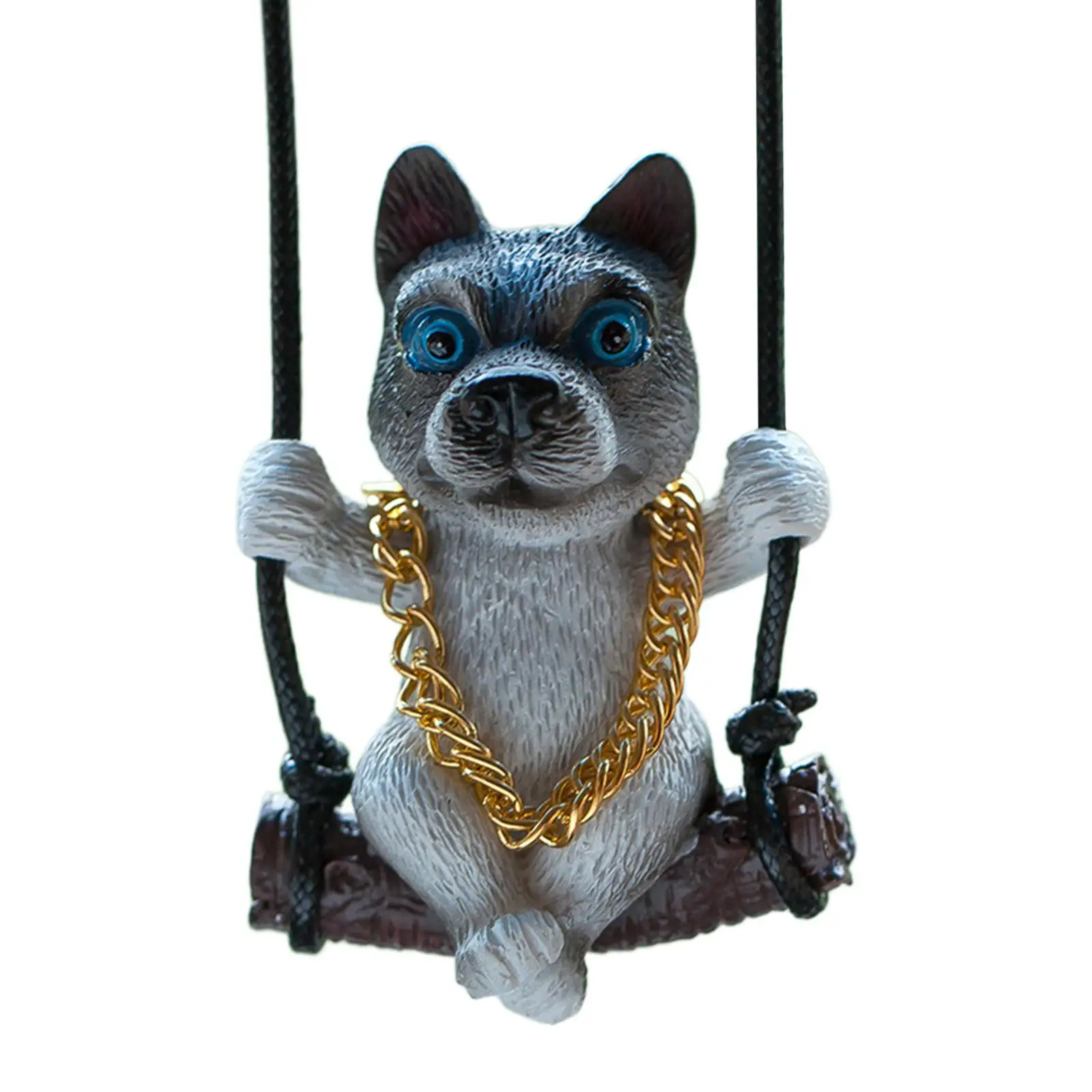 Rearview Mirror Decorations, Car Mirror Hanging Accessories, Funny Swinging Pug,