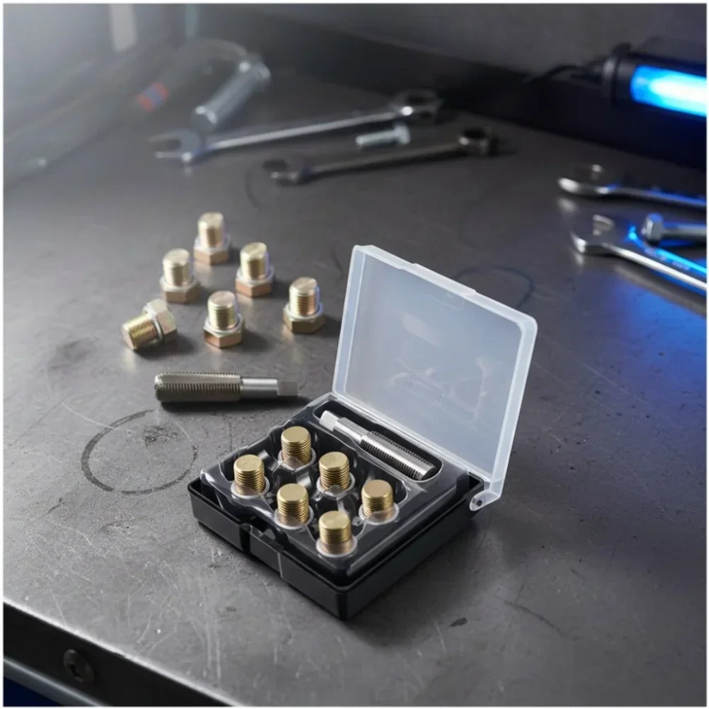 13pcs/set Thread Repair Tool M13-M20 X 1.5MM Oil Drainplug Tap Thread Repair Kit Hand Tools For Repairing Oil Pan