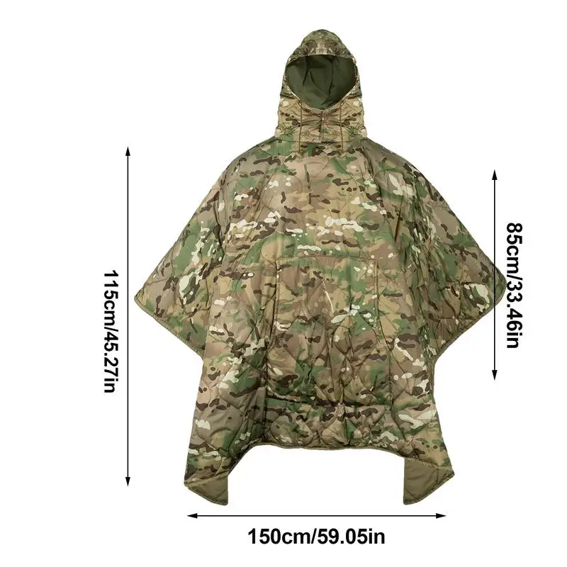 Sacco a pelo mantello Sleeping Poncho indossabile Winter Camp coperta mantello morbido sacco a pelo mantello mantello per campeggio pesca all\'aperto