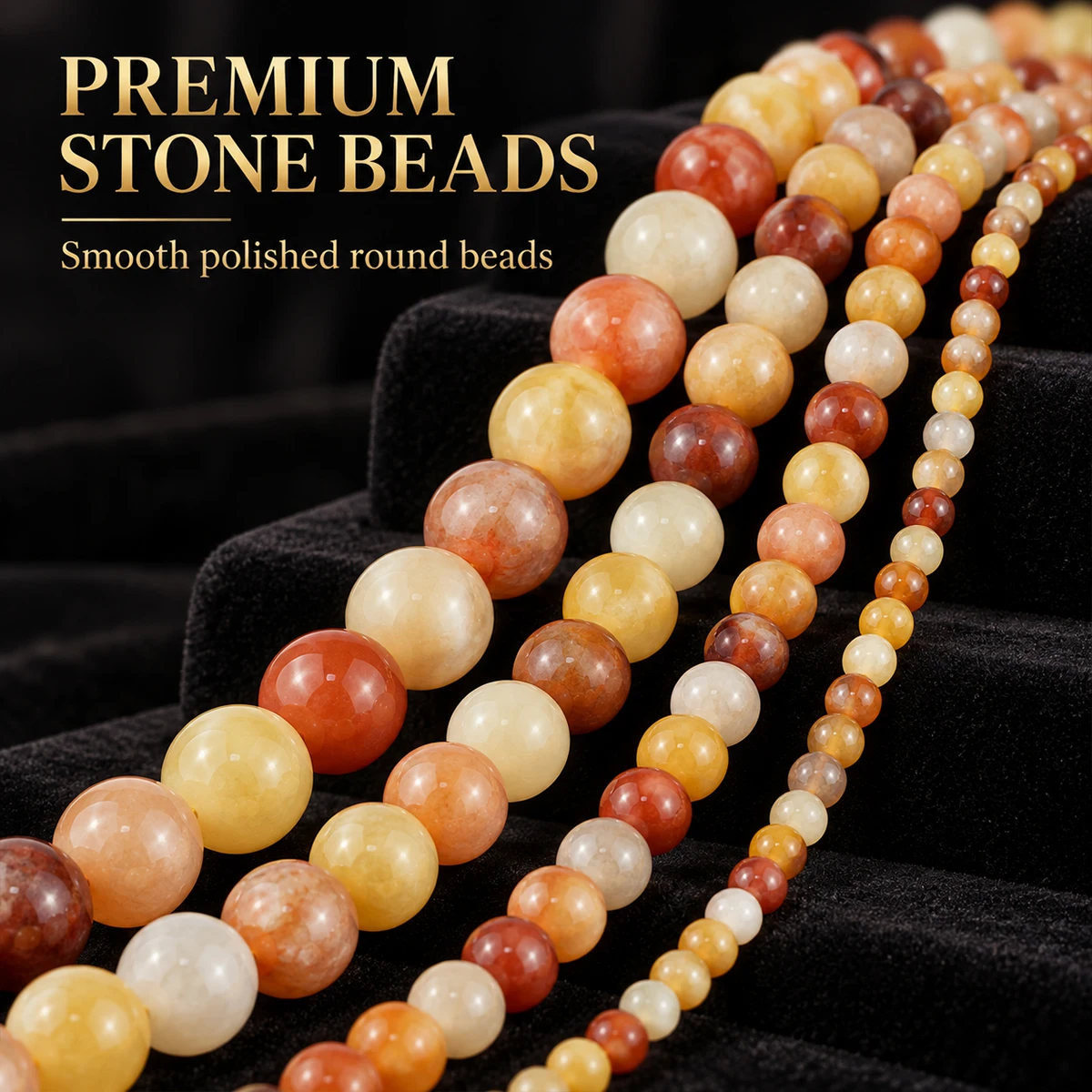 4/6/8/10 mm, aproximadamente 18-42 unidades, cuentas redondas de imitación de jade con acabado dorado, hechas de piedra natural, para la creación de joyas, pulseras y collares.