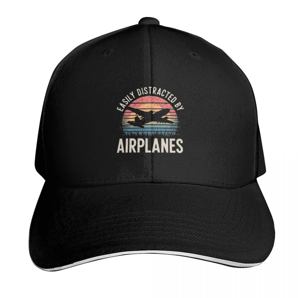 Easily Distracted by Airplanes – For Aviation Lovers Baseball Cap Men Women Casual Summer Sport Sun Cap