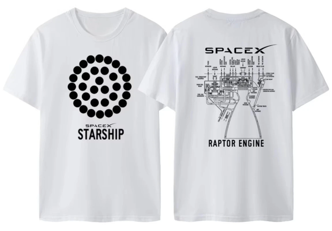 2026 Men Black Space Rocket Graphic T Shirt Front And Back Print O-neck Short Sleeve Astronomy Casual Tees For Men