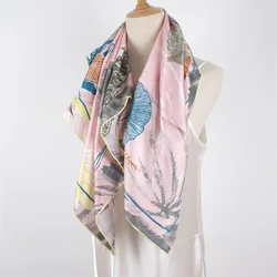 90 Silk Scarf 100% Twill Silk Scarf Neckercheif Necktie Womens Fashion Printed Silk Scarves Wraps