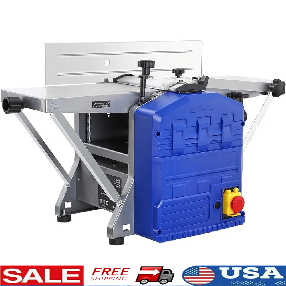 

1250W Electric Benchtop Planer Low Dust Low Noise High Precision Adjustable Cutting Depth Woodworking Tool