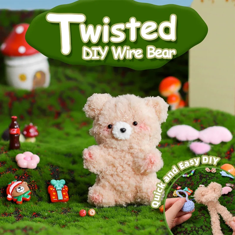 Cute Animals Plush Pipe Cleaners Materials Kit Hobby Art Crafts Chenille Stems Set For Creative DIY Gifts Decor School Projects