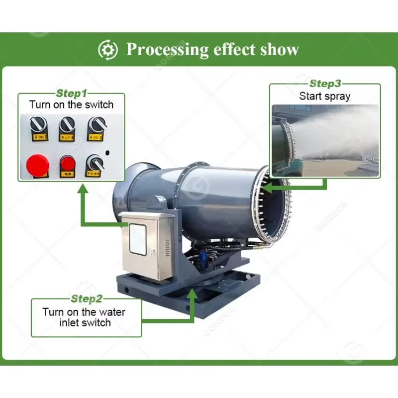 Hot Sale 100m Water Sprayer Machine Remote Fog Cannon Water Mist Machine for High Pressure Dust Fog Cannon