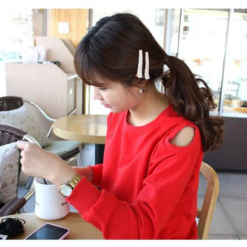 

8 pcs Rhinestone Hair Clips Duckbill Alligator Pin Artificial Crystal Hairpins For Women Sparkly Bang Clip Holders Hair