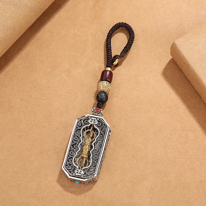 Personality Amulet Pendant For Men Jewelry Vintage Auspicious Clouds Pestle Car Keychain Accessories Gift For Friend