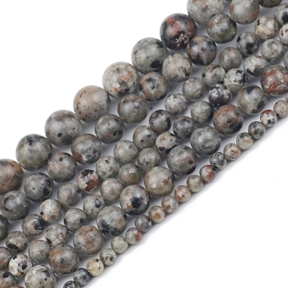 Natural Flaming Stone Beads 4 6 8 10mm Round Charm Loose Spacer Bead for Jewelry Making DIY Unique bracelet necklace accessories