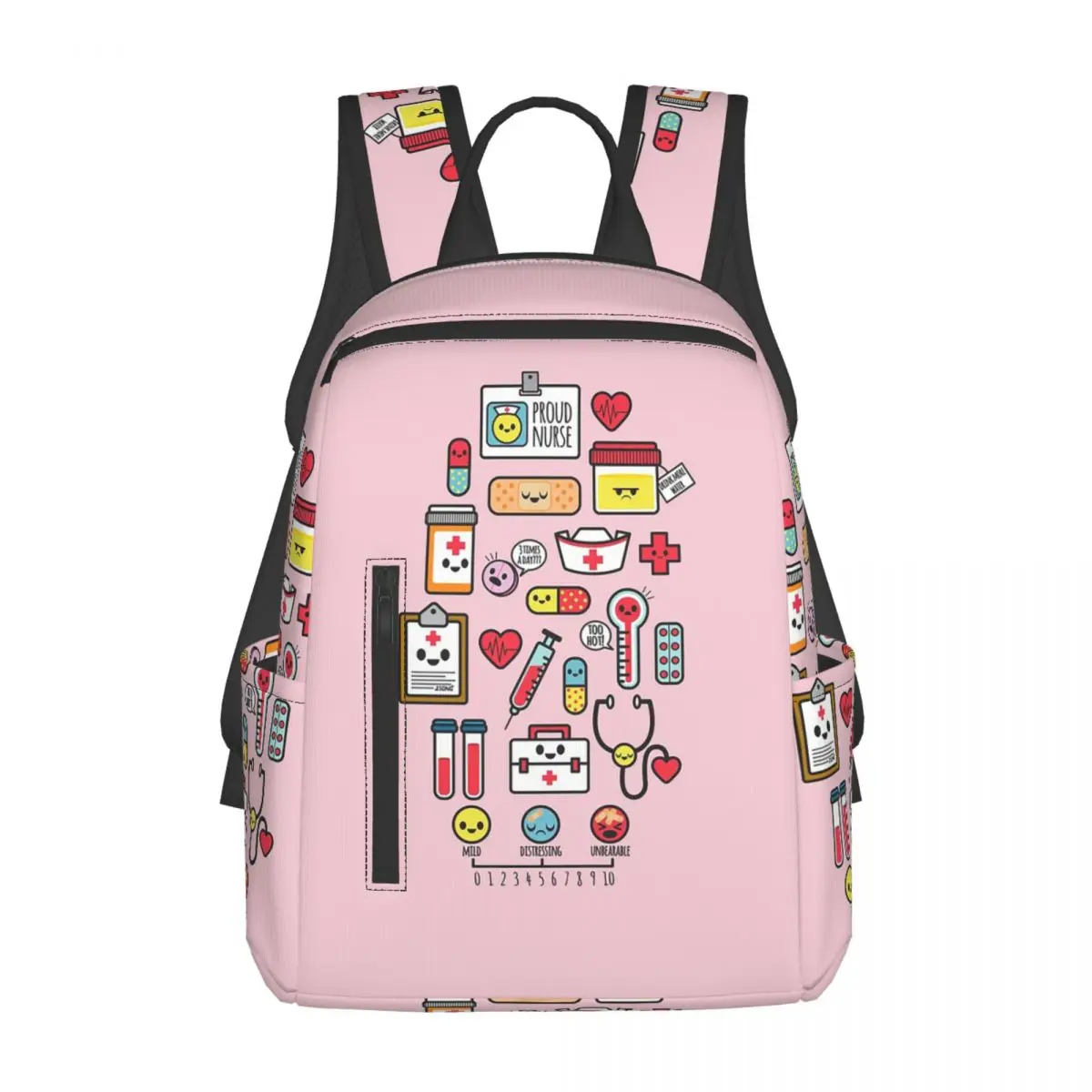 

Proud To Be A Nurse Pink Backpack Daypack Large Capacity Kids BookBag School Bag Shoulder Bags for Men Women