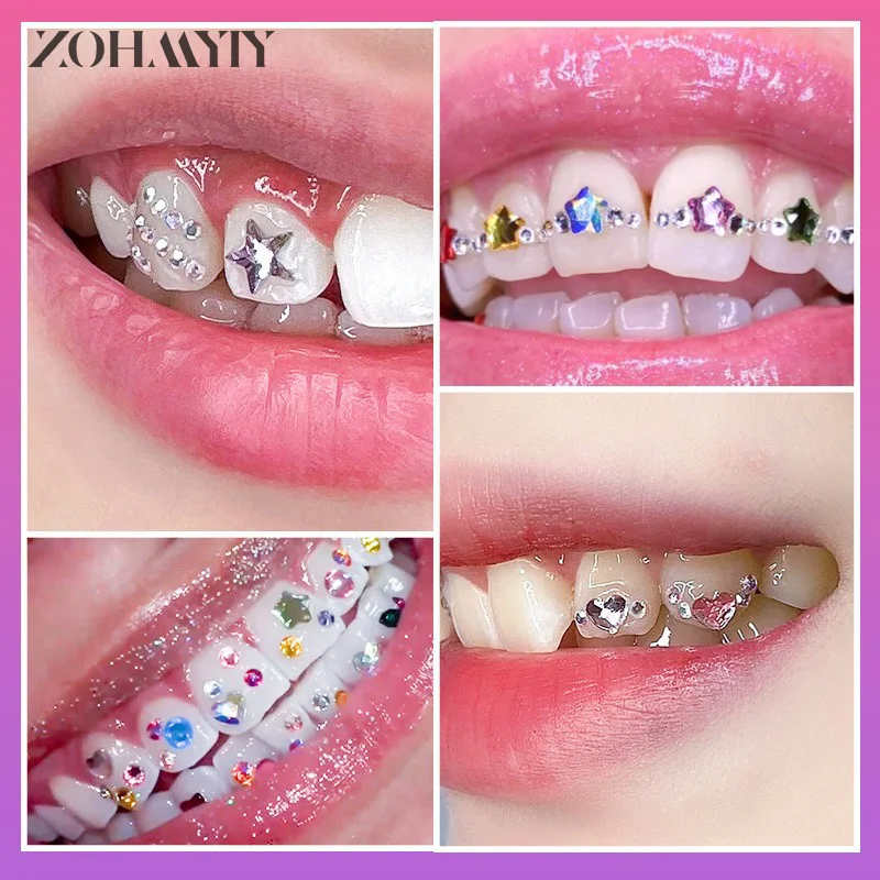 6 Grid Dental Rhinestones Tooth Rhinestones Teeth Jewelry Teeth Whitening Teeth Decoration Dental Crystal