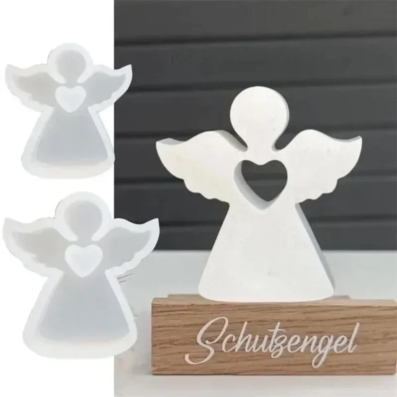 

1/2PCS Crystal glue diy Epoxy resin three-dimensional ornaments easter stereo cute angel gypsum candle ornaments silicone mold
