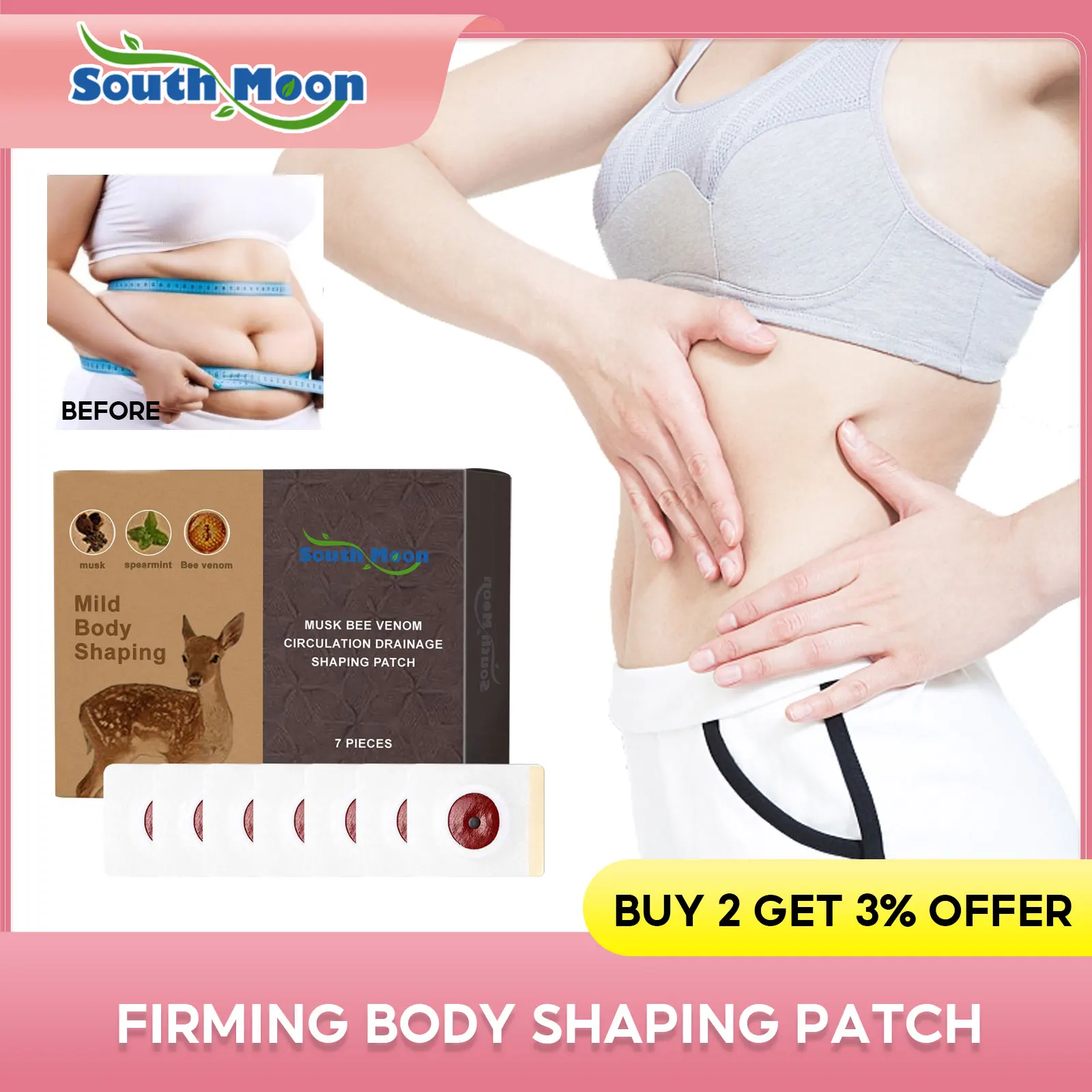 

Body Shaping Patches Fast Burning Fat Remove Body Toxins Navel Sticker Thin Waist Belly Firming Skin Anti-Cellulite Herbal Patch