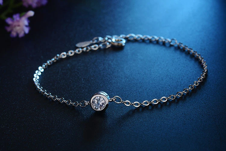0.3 Carat Moissanite Bracelet 4mm D Color Single Moissanite Diamond S925 Sterling Silver Fine Jewelry For Women Trendy