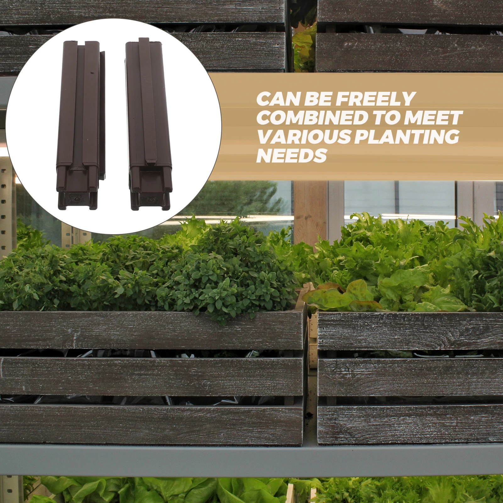 6 Peças de Suporte para Caixa de Plantas de Vegetais de Varanda, Pés de Plástico para Jardim Elevado, Suporte para Plantador Externo