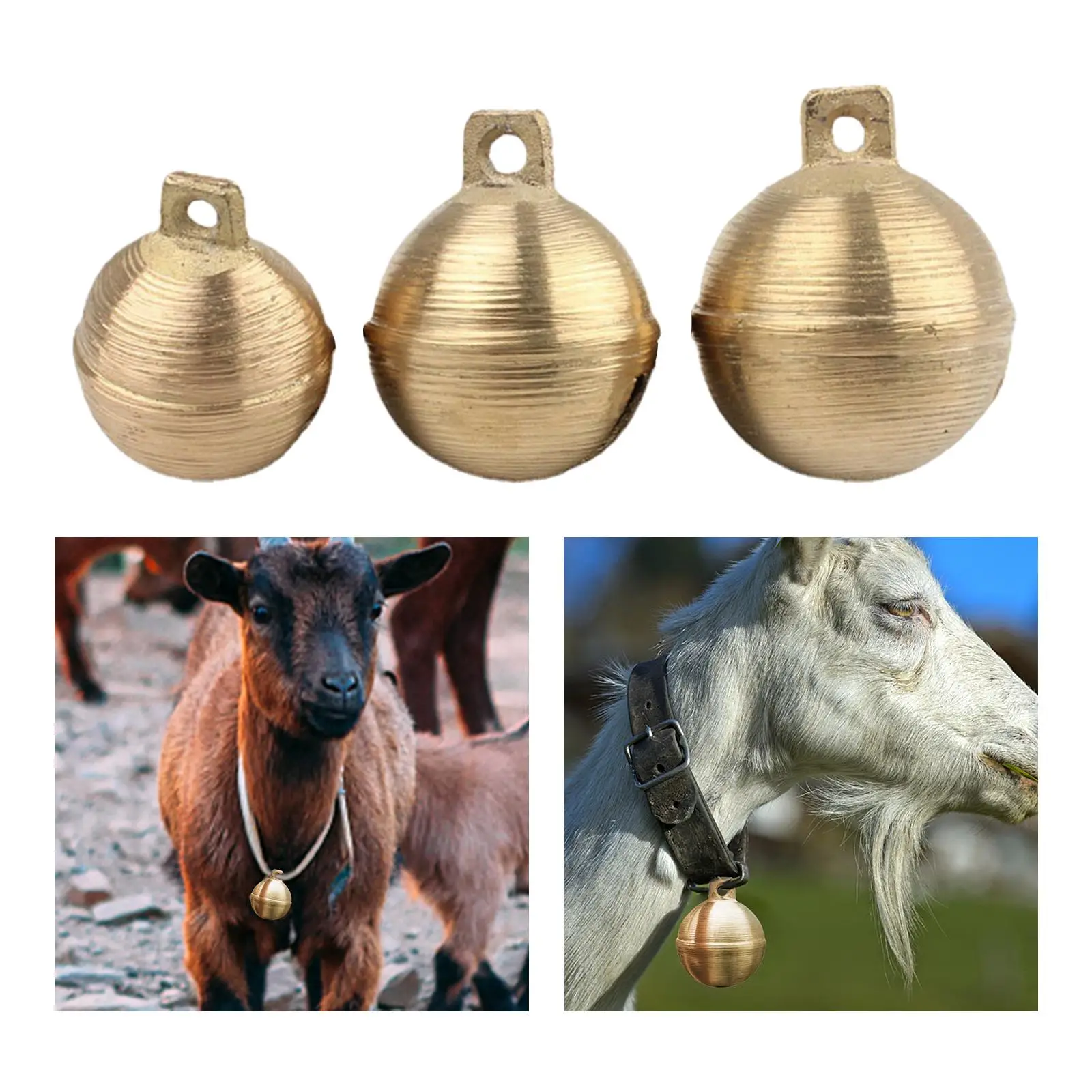 Grazing Bell Spherical Wind Chime Pendant Retro Style Copper Bells Small for Sheep Horse Farm Animal Dog Pets Accessories