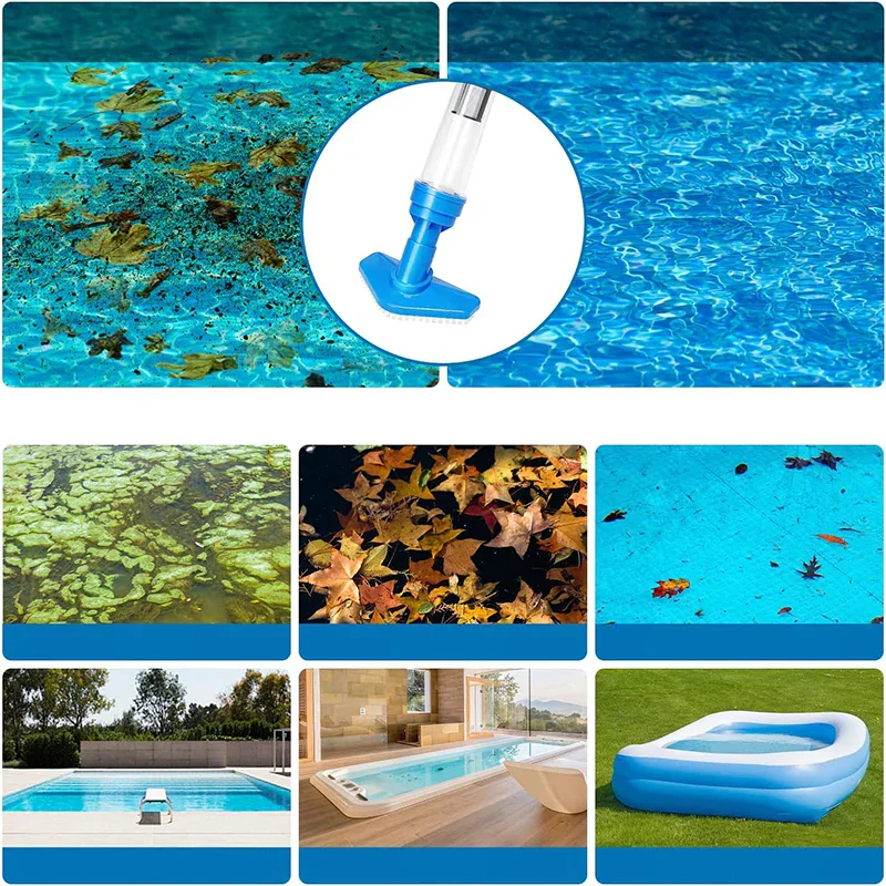Aspiradora de piscina recargable 3 en 1, dispositivo de succión de aguas residuales de piscina de mano inalámbrico, herramientas de limpieza de bañeras de hidromasaje al aire libre