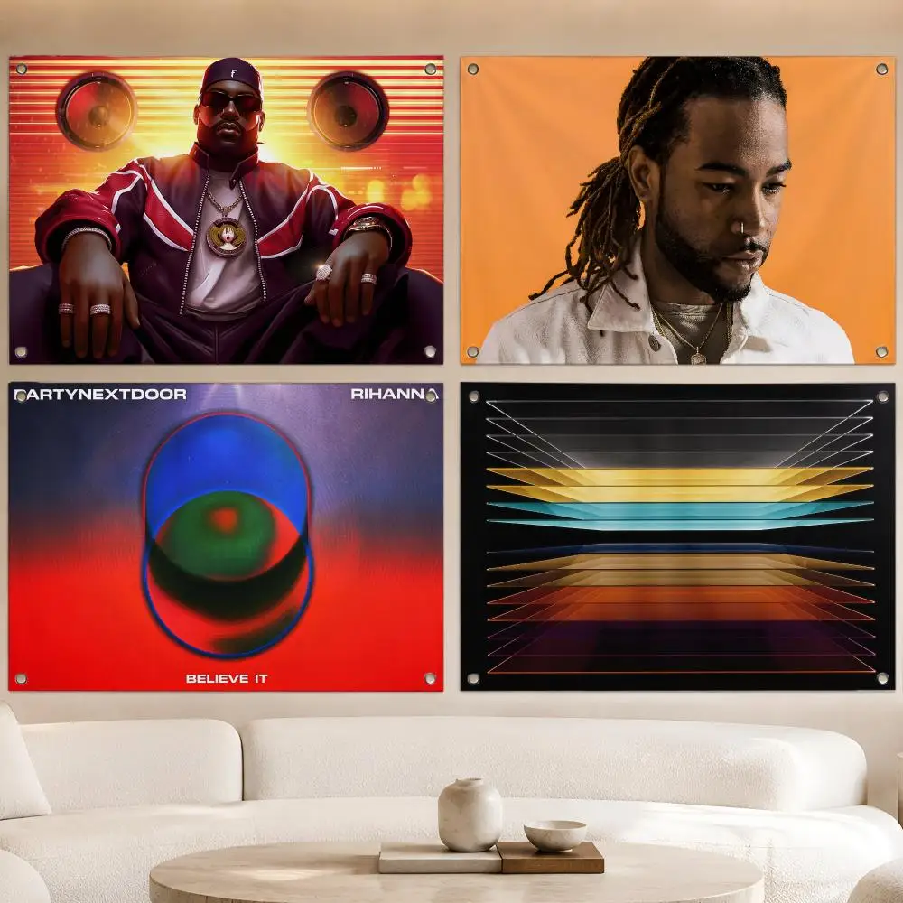 Music Popular Classic PARTYNEXTDOOR Flags Fan Banner Tapestry Wall Hanging Garage BarDorm Camp Party Outdoor Home Decor Gift