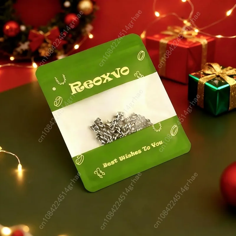 ของขวัญคริสต์มาส Reoxvo สำหรับผู้ชาย สร้อยคอแบบ Cuban Link สำหรับผู้ชาย สร้อยคอสแตนเลสสำหรับผู้ชาย ขนาด 5 มม. อุปกรณ์เสริม