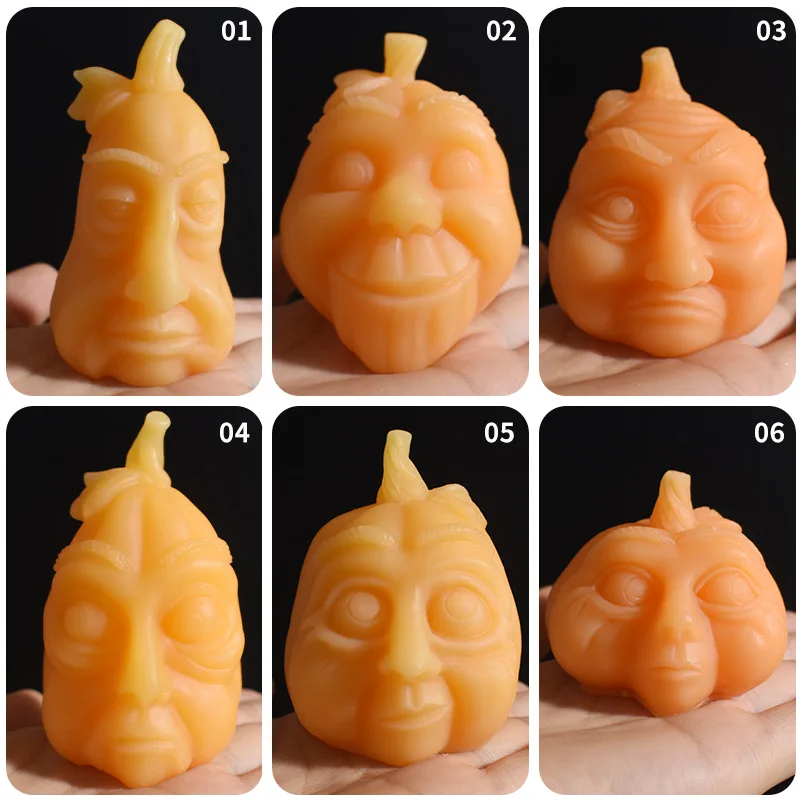 قالب جديد للهالوين قالب شمع مخيف اليقطين رئيس زخرفة الوجه على شكل اليقطين عفريت ديكور تمثال قوالب السيليكون