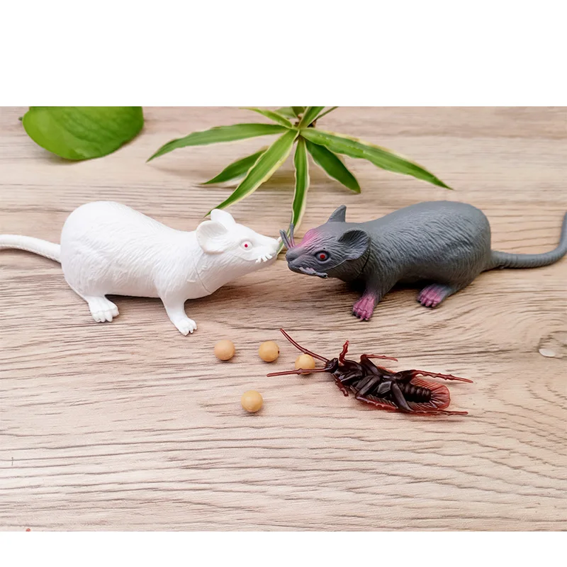 PVC Plastic Simulated Mouse for Home Decor, Simulated Rat, White, Black, Rat, Model, Halloween Toys, 3Pc Set
